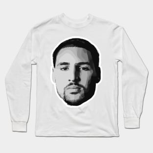 Klay Thompson Golden State Warriors Grayscale Long Sleeve T-Shirt